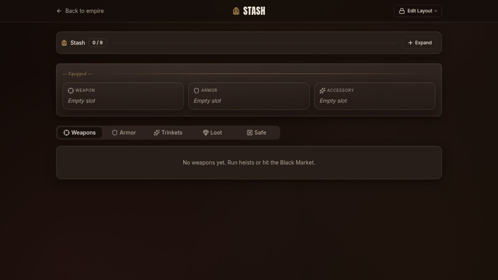 Your Stash screenshot